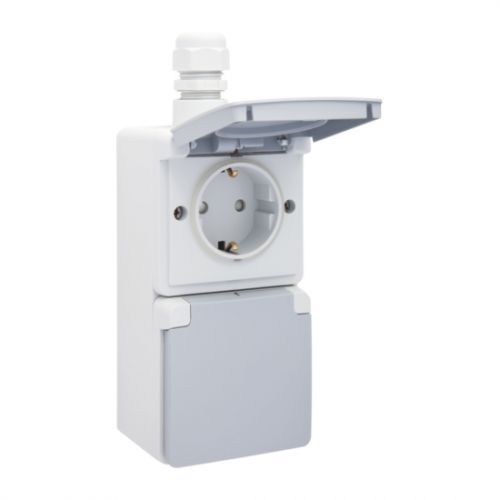 WD wandcontactdoos spatwaterdicht 220v dubbel-Extern
