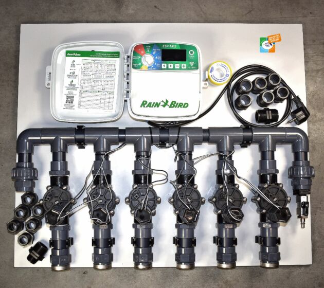 1-2-3 Sproeisysteem met PREFAB wandverdeler voor max 6 zones