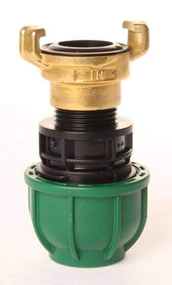 Aansluitkoppeling Pe 25mm met messing snelkoppeling type Geka