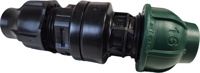 Overgangskoppeling PE 16mm naar druppelslang